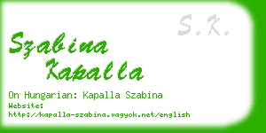 szabina kapalla business card